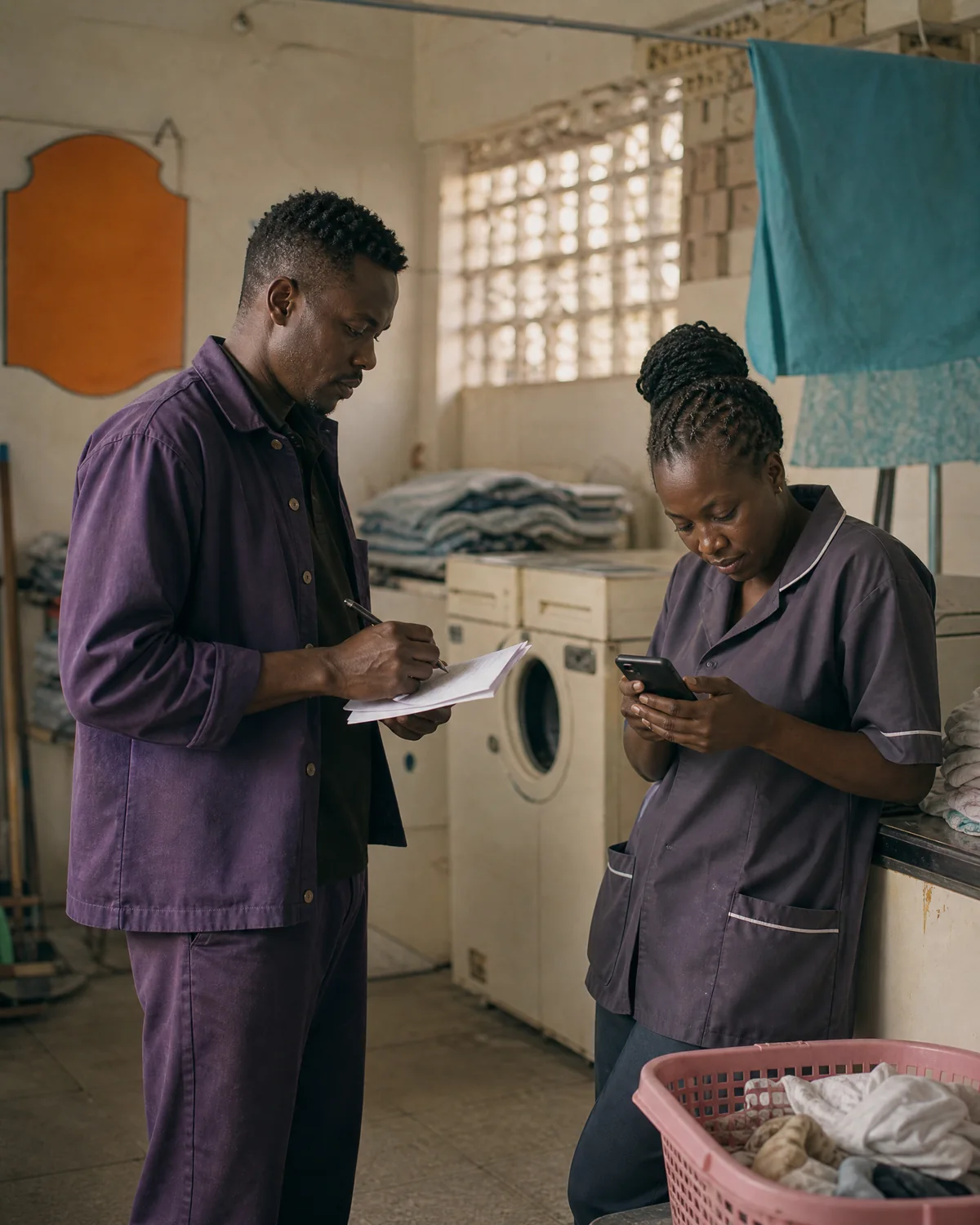 Product researcher revisiting a mobile service in a working environment